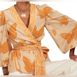 NWOT Banana Republic Cotton Butterfly Wrap Top